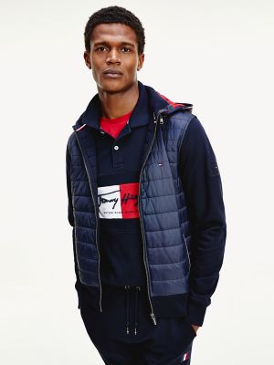 tommy hilfiger mixed media zip through jacket