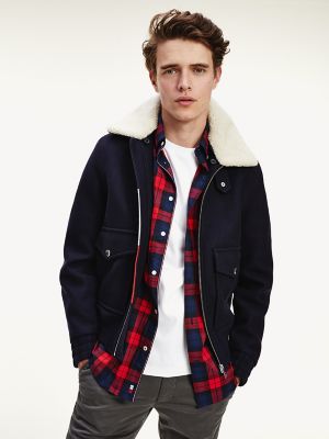 Wool Flight Jacket With Shearling 