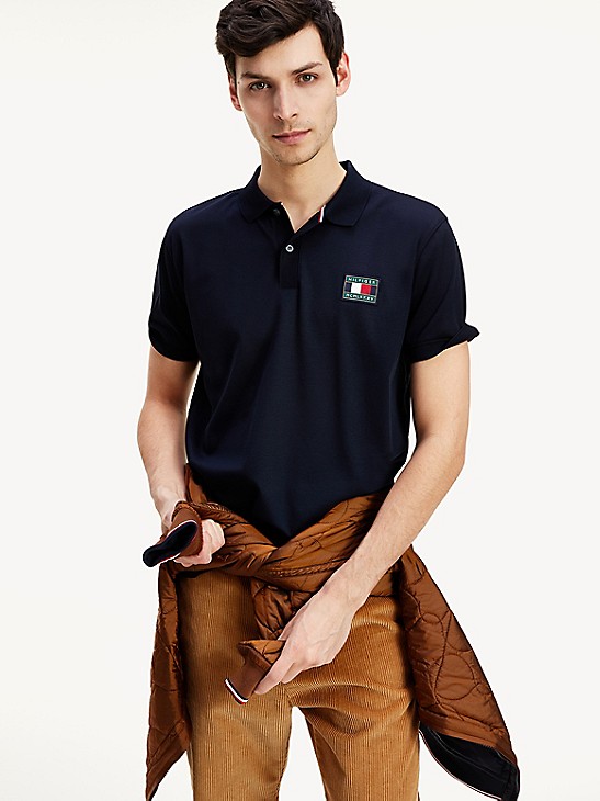 Tommy Hilfiger Men's Slim Fit TH Flex Cotton Logo Polo Shirt 