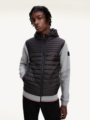 tommy hilfiger mixed media zip through jacket