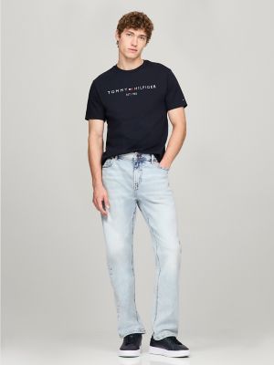 Embroidered Tommy Logo Slim Fit T-Shirt, Navy