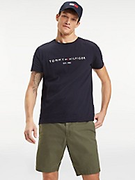 타미 힐피거 티셔츠 Tommy Hilfiger Organic Cotton Tommy Logo T-Shirt,SKY CAPTAIN