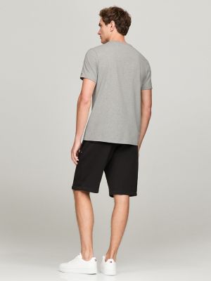 Embroidered Tommy Logo Slim Fit T-Shirt, Cloud Heather