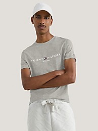 타미 힐피거 티셔츠 Tommy Hilfiger Organic Cotton Tommy Logo T-Shirt,CLOUD HTR