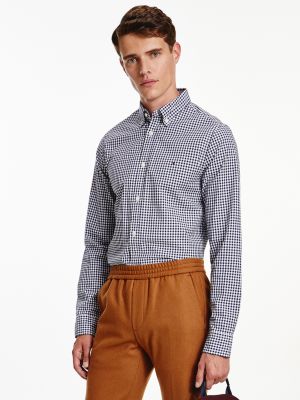 Slim Fit Organic Cotton Gingham Shirt