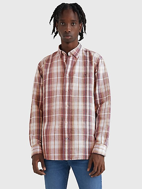 타미 힐피거 Tommy Hilfiger Regular Fit Shaded Check Shirt,PRIMARY RED / MULTI