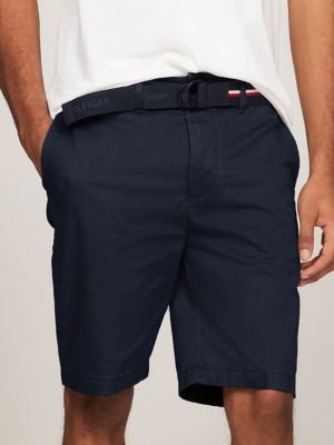 Belted Twill 9" Short, Navy