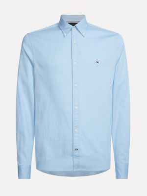 Slim Fit Dobby Shirt, Calm Blue