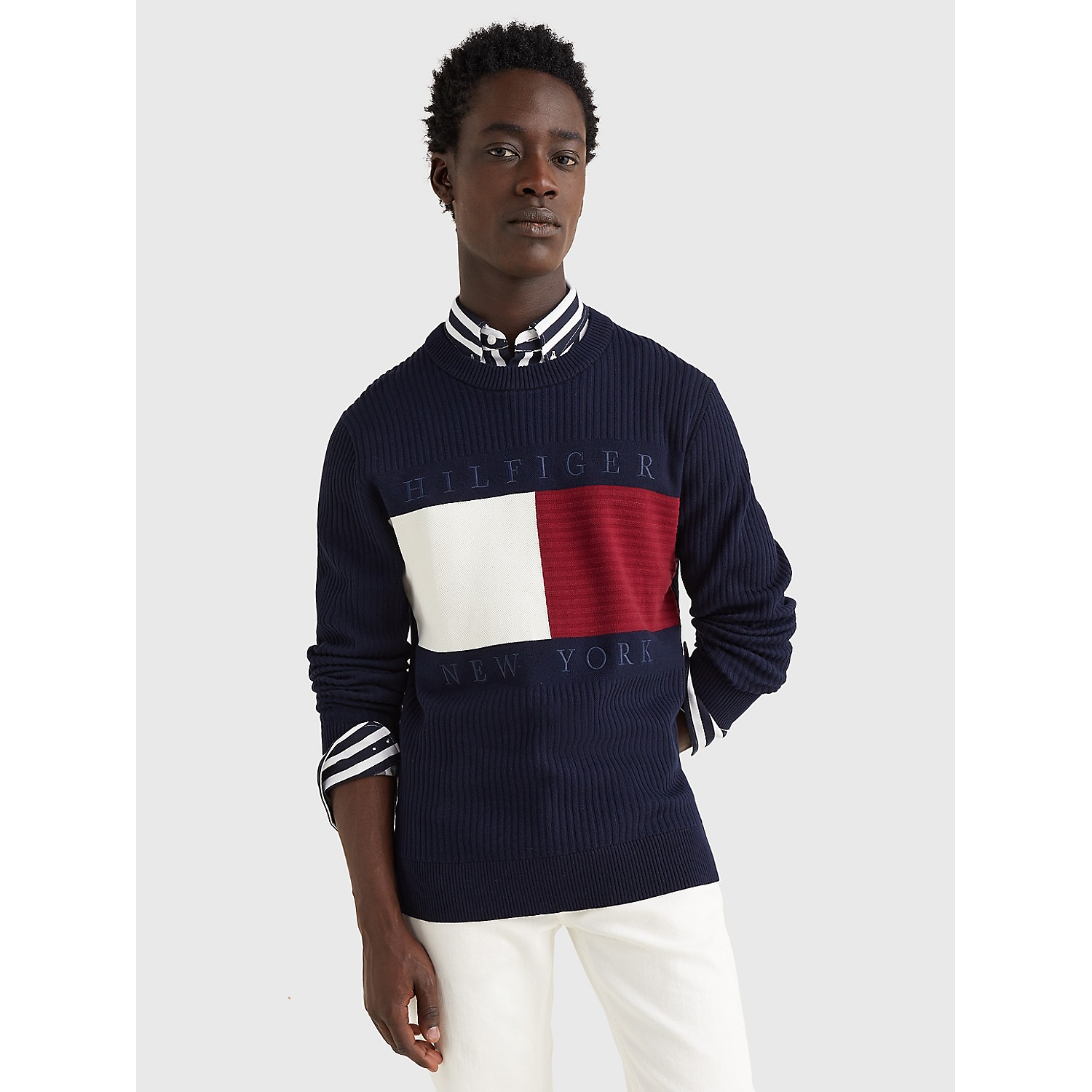 TOMMY HILFIGER Textured Flag Sweater