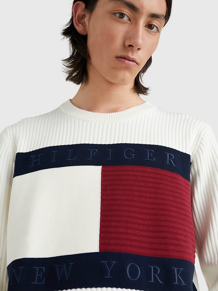 plek uitrusting Het pad Textured Flag Sweater | Tommy Hilfiger USA