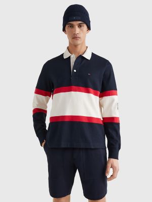Regular Fit Block Stripe Rugby Polo | Tommy Hilfiger USA