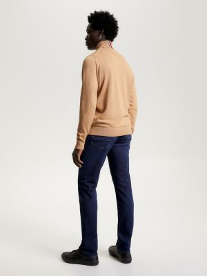 Cotton-Cashmere Blend Turtleneck Sweater, Countryside Khaki
