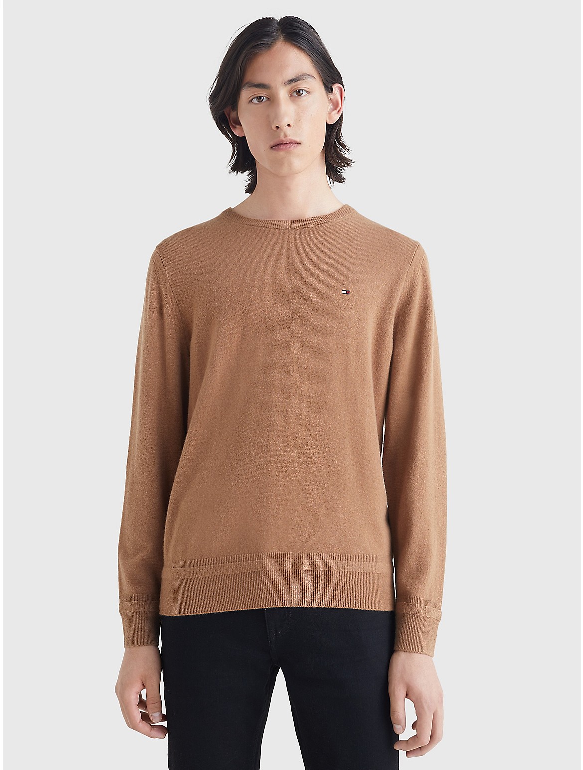 Tommy Hilfiger Recycled Cashmere Crewneck Sweater In Desert Khaki