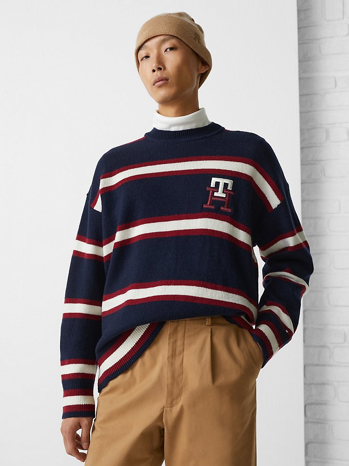 rivaal knal Waakzaamheid TH Monogram Stripe Wool Sweater | Tommy Hilfiger USA