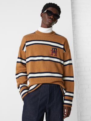 TH Monogram Stripe Wool Blend Sweater