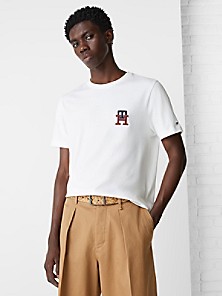 Tommy Hilfiger CN SS Tee Logo Flag T-Shirt pour Homme 