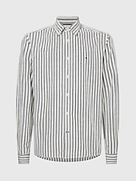 타미 힐피거 Tommy Hilfiger Regular Fit Stripe Corduroy Shirt,DARK NAVY / WHITE