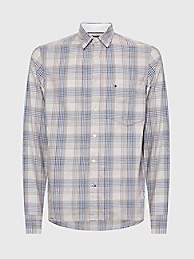 타미 힐피거 TOMMY HILFIGER Slim Fit Check Print Corduroy Shirt,IVORY / CITY GREY / MULTI