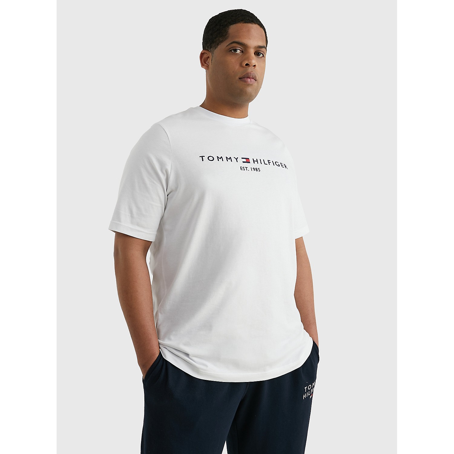 TOMMY HILFIGER Big And Tall Slim Fit Hilfiger Logo T-Shirt