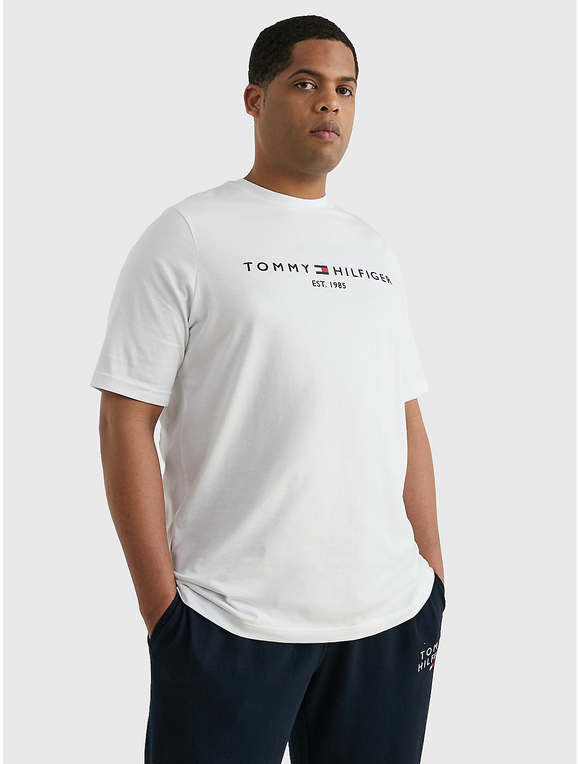 Tommy Hilfiger Men's Big And Tall Slim Fit Hilfiger Logo T-Shirt
