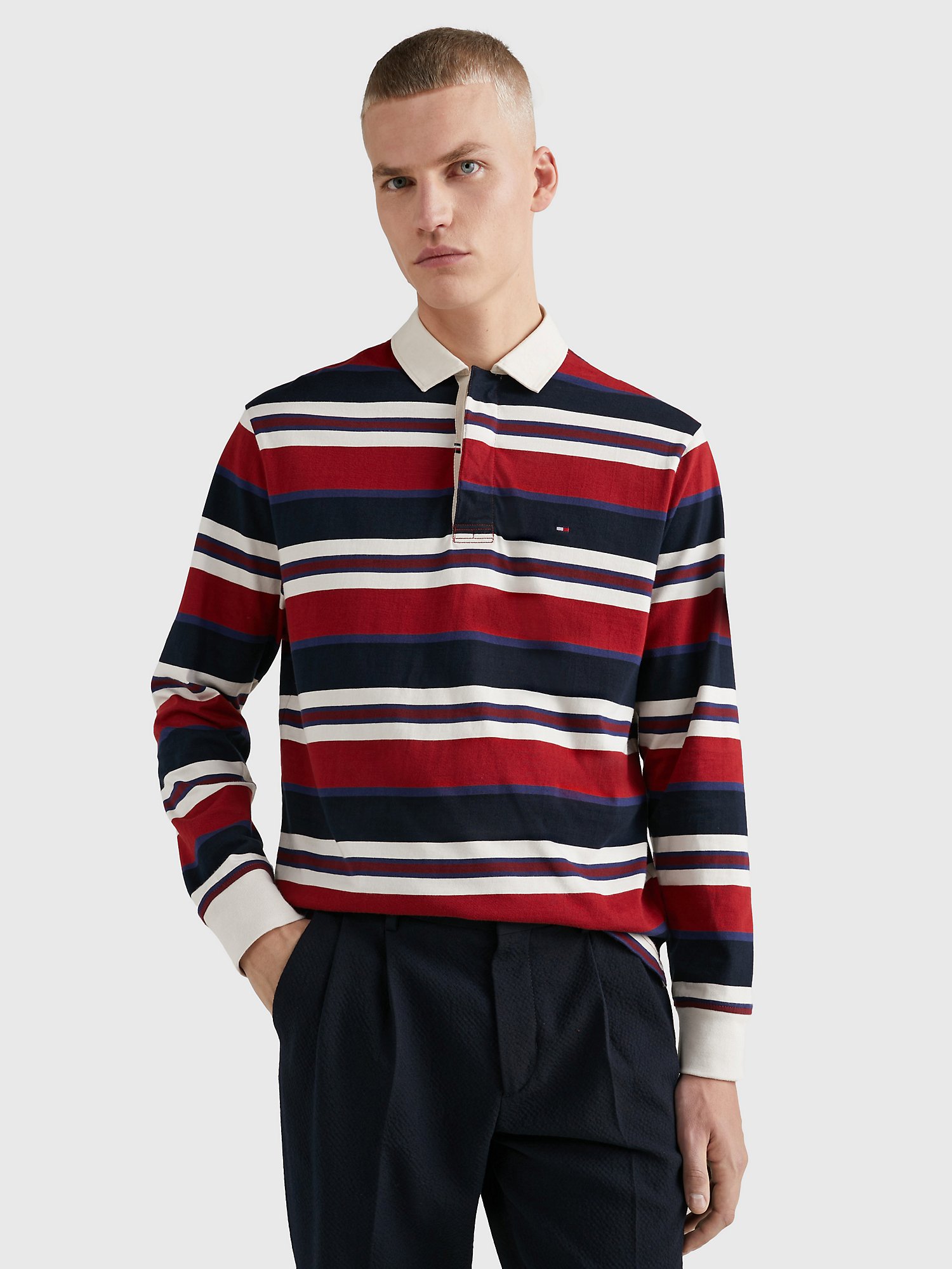 Regular Fit Stripe Rugby Polo | Tommy Hilfiger USA