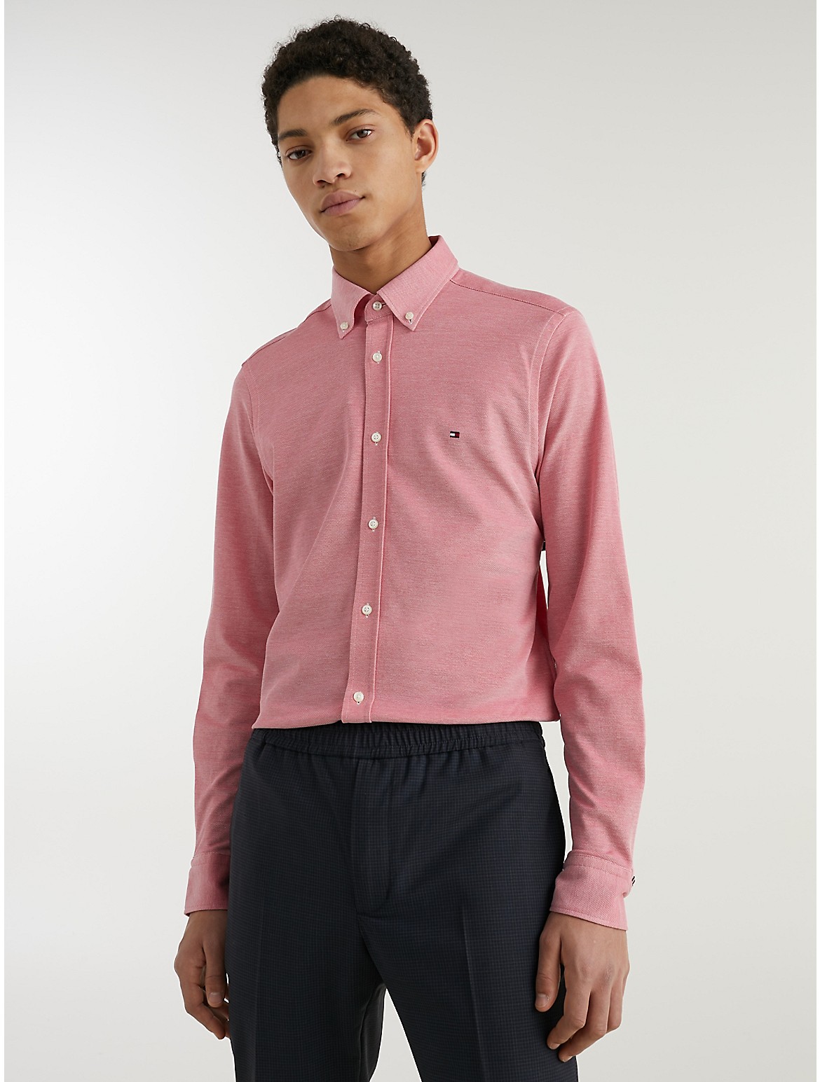 Tommy Hilfiger Men's Slim Fit Solid Knit Shirt