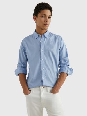 Slim Fit Micro Print Shirt, Cloudy Blue / Optic White