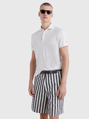 Slim Fit Solid Linen Polo | Tommy Hilfiger