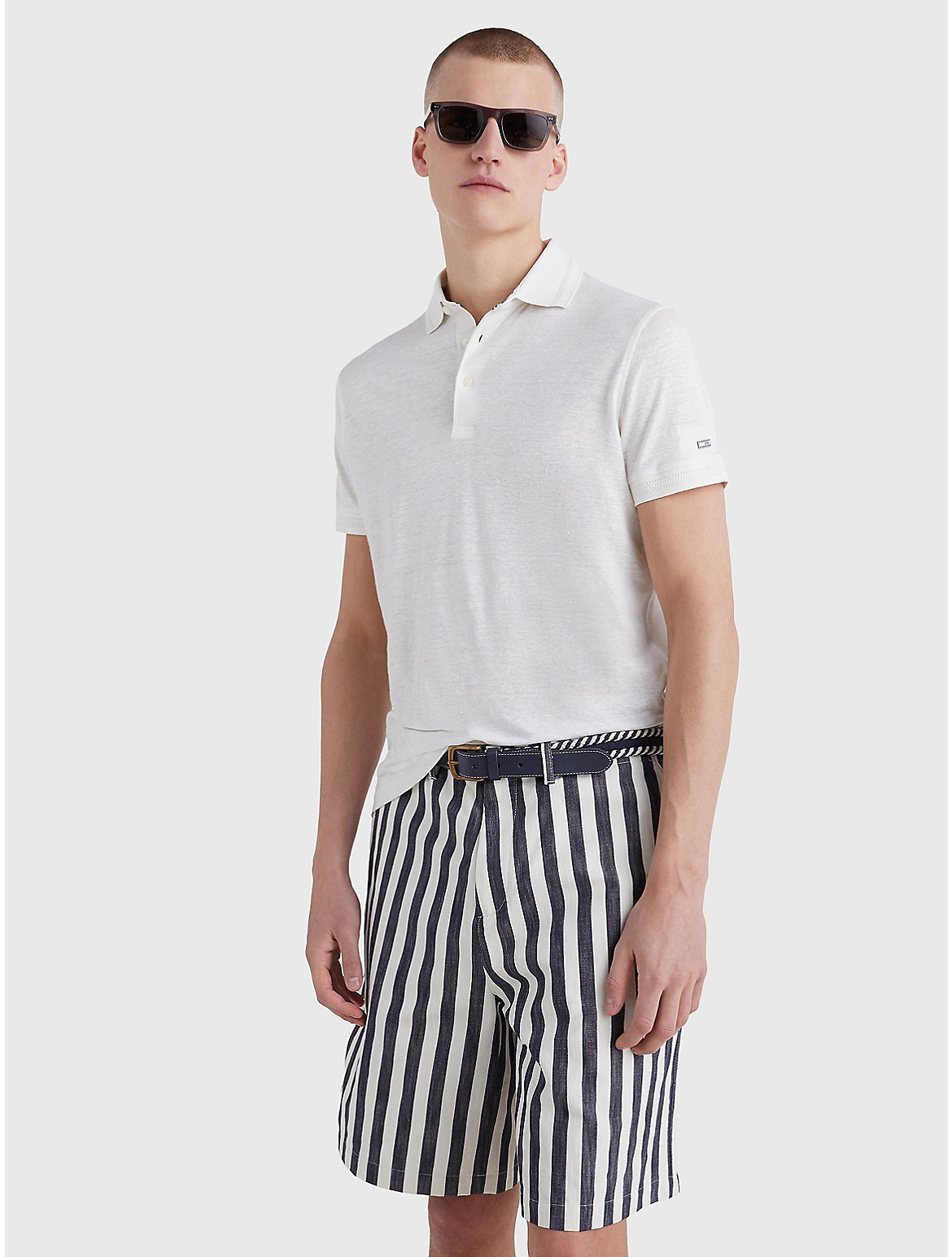 Tommy Hilfiger Men's Slim Fit Solid Linen Polo