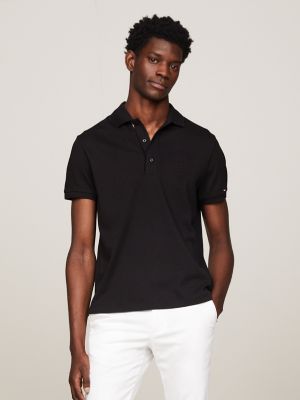 TH Logo Interlock Regular Fit Polo, Black