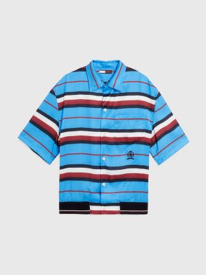 Stripe Monogram Camp Collar Shirt, Tommy Hilfiger in 2023