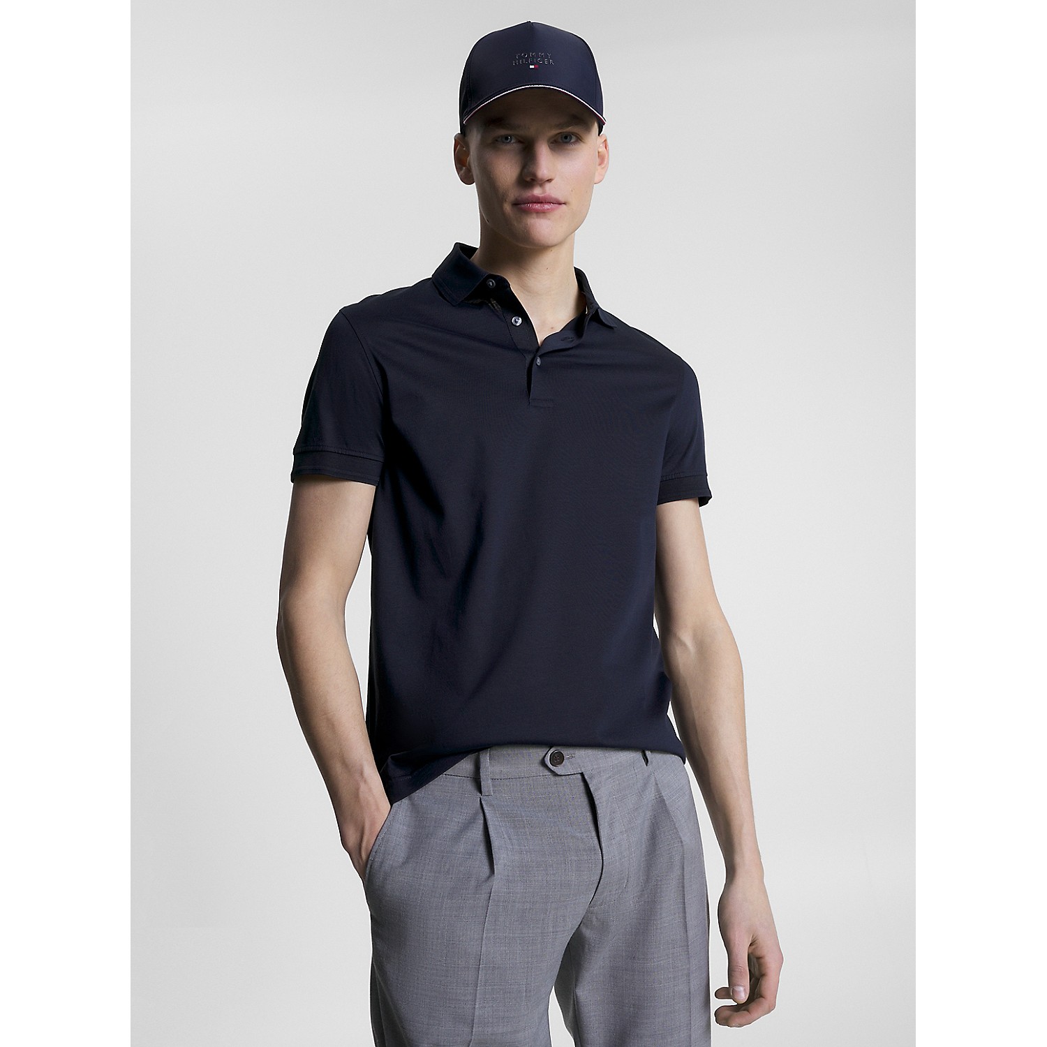 TOMMY HILFIGER Slim Fit Solid Mercerized Polo