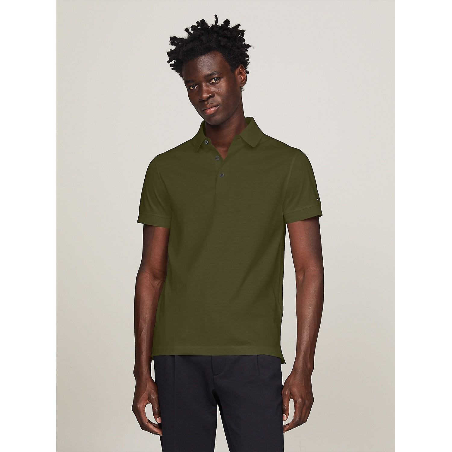 TOMMY HILFIGER Slim Fit Solid Mercerized Polo