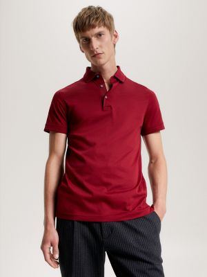 Tommy Hilfiger Slim Fit Solid Mercerized Polo In Rouge | 
