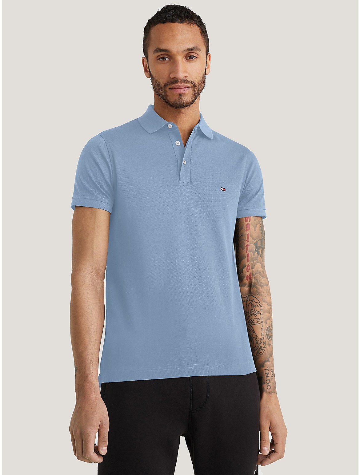 Tommy Hilfiger Slim Fit 1985 Polo In Chambray Blue