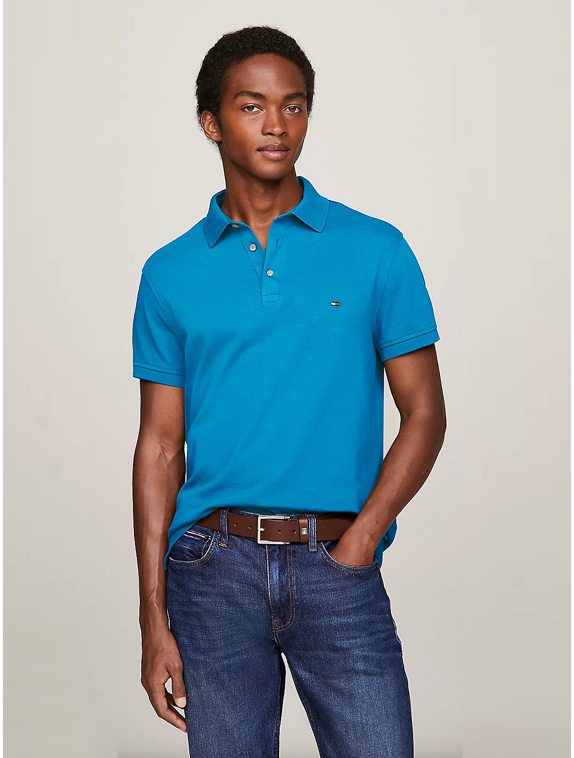 Tommy Hilfiger Slim Fit 1985 Polo In Surf Blue