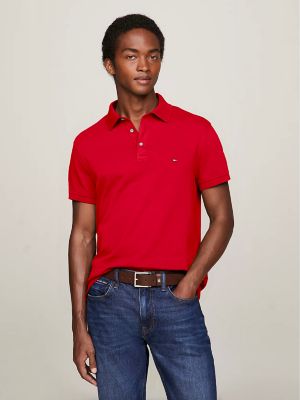 Tommy Hilfiger Red-Maroon Polo Shirt, Men's Fashion, Tops & Sets