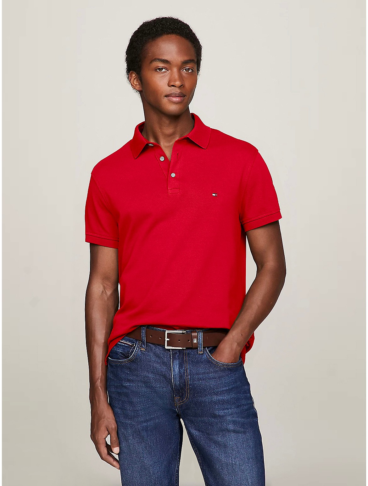 Tommy Hilfiger Slim Fit 1985 Polo In Primary Red