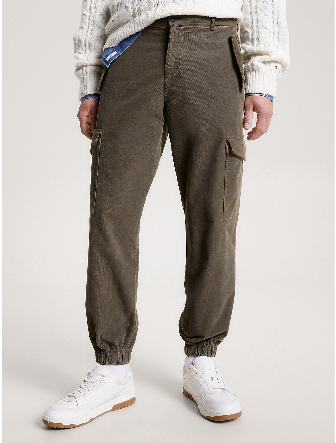 Shop Tommy Hilfiger Corduroy Cargo Pant In Army Green