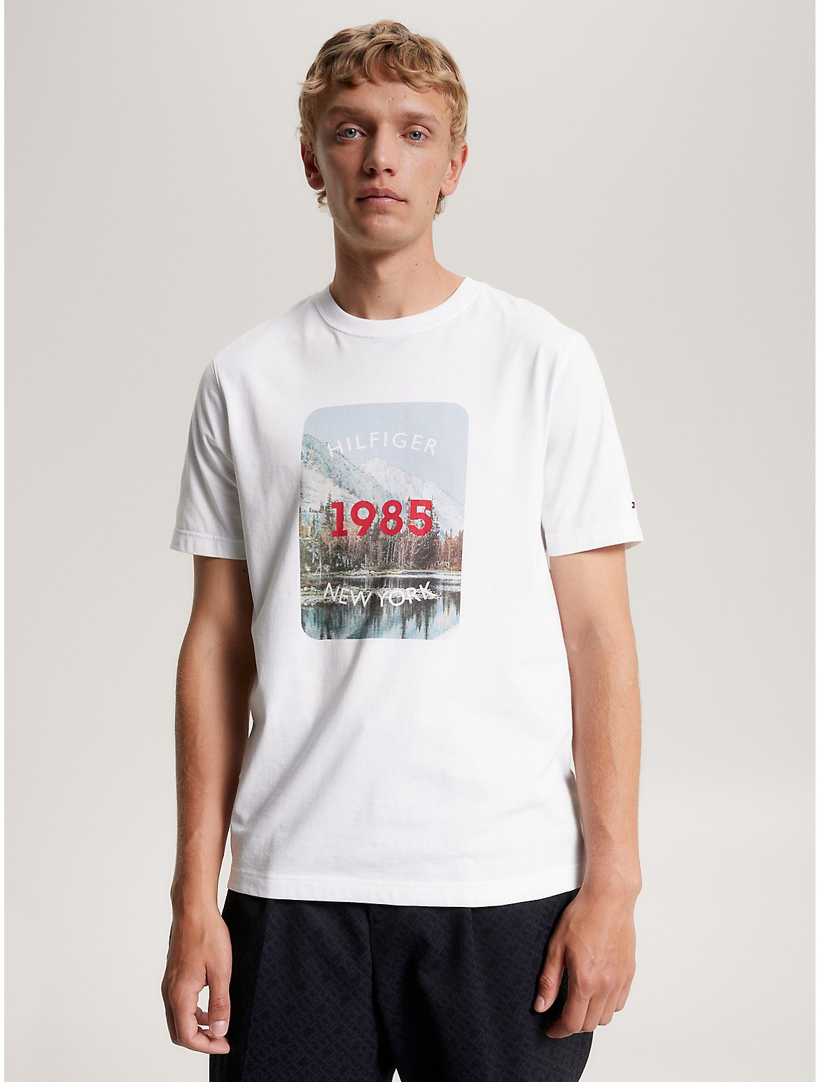 Tommy Hilfiger Landscape Graphic T In White