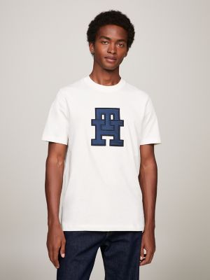 Tommy hilfiger white store t shirt logo