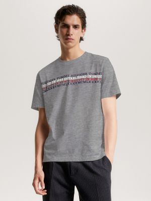 | | Hilfiger Men\'s T-Shirts USA Tommy Grey