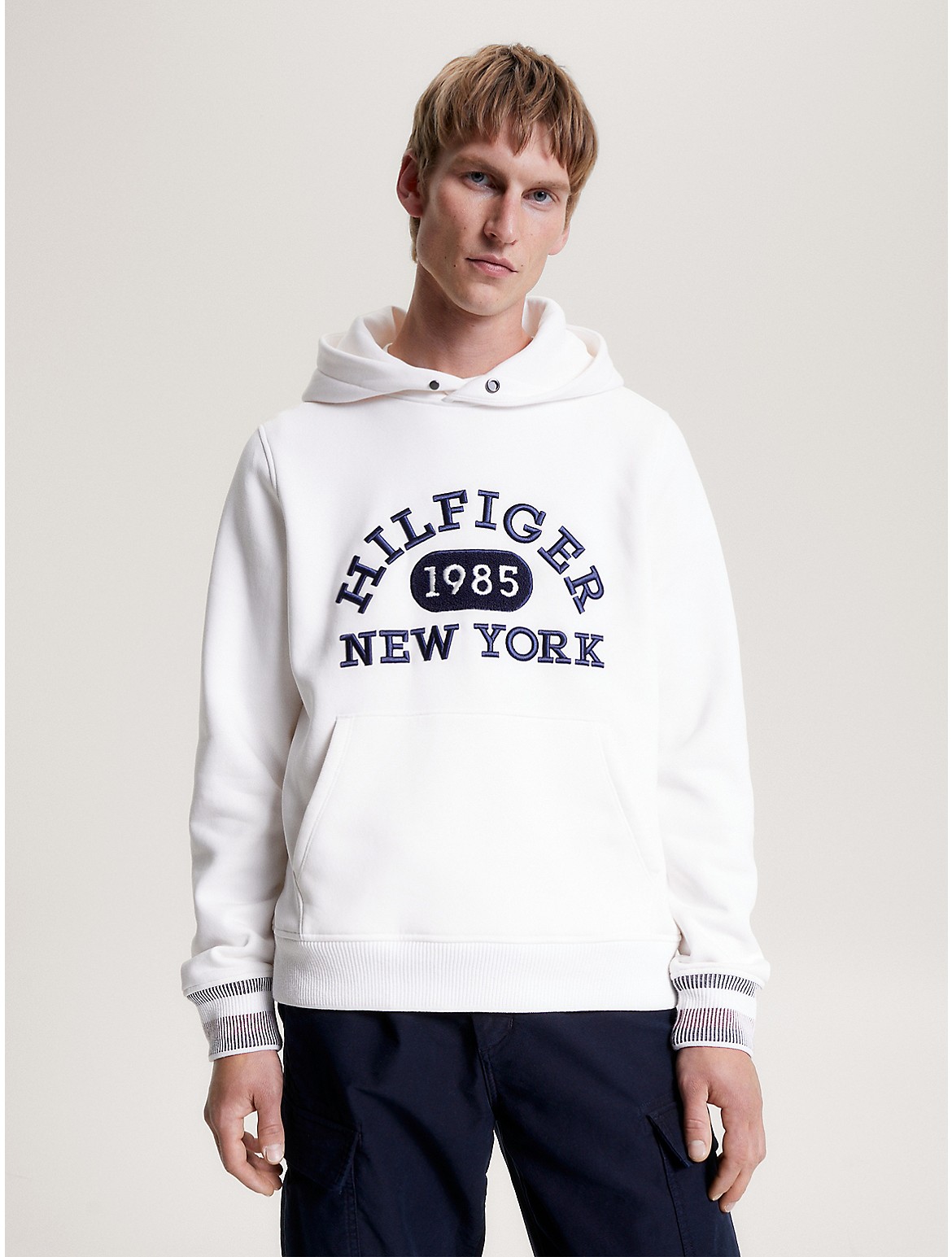 Tommy Hilfiger Men's Embroidered Varsity Monotype Hoodie