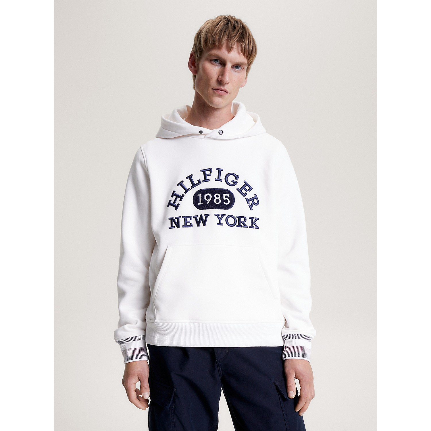TOMMY HILFIGER Embroidered Varsity Monotype Hoodie
