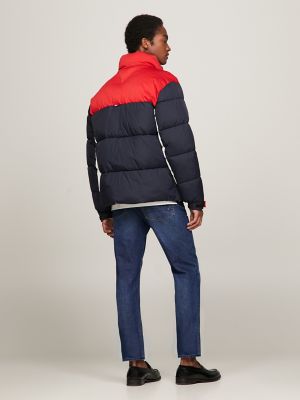 Tommy hilfiger red white outlet and blue puffer jacket