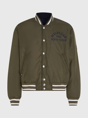 J.Lindeberg Monogram Reversible Bomber Jacket in Green