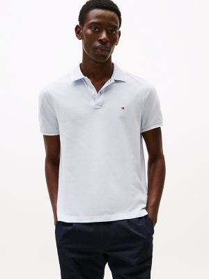 Regular Fit Linen-Blend Pique Polo, Breezy Blue
