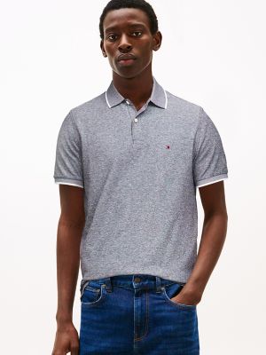 Regular Fit Linen-Blend Pique Polo, Navy