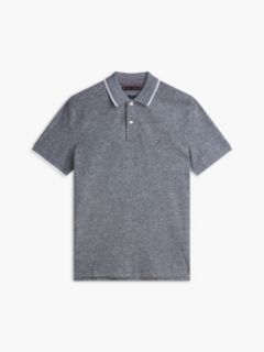 Regular Fit Linen-Blend Pique Polo — Navy 6