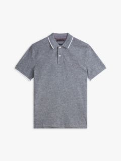 Regular Fit Linen-Blend Pique Polo — Navy 7